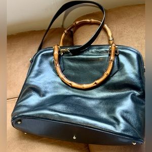 Vintage Gucci Purse w/ wooden handles EUC